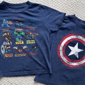 Marvel Superhero T-Shirts blue 5t boys hulk Thor iron man captain America